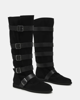 Indio svart semsket skinn