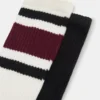 Ivy 2-pakk stripete athleisure-sokker Cherry