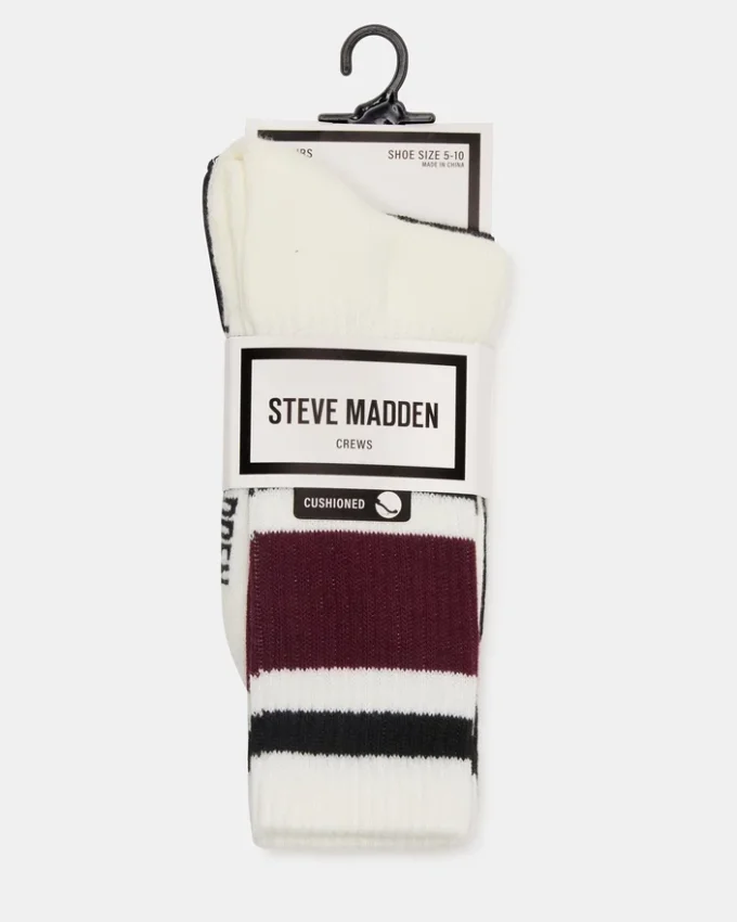 Ivy 2-pakk stripete athleisure-sokker Cherry