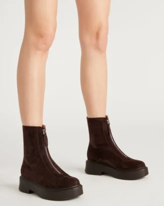 Jones sjokoladebrun semsket skinn