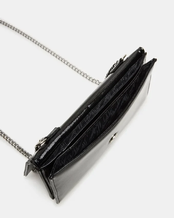 Juliana-veske i svart lakkskinn