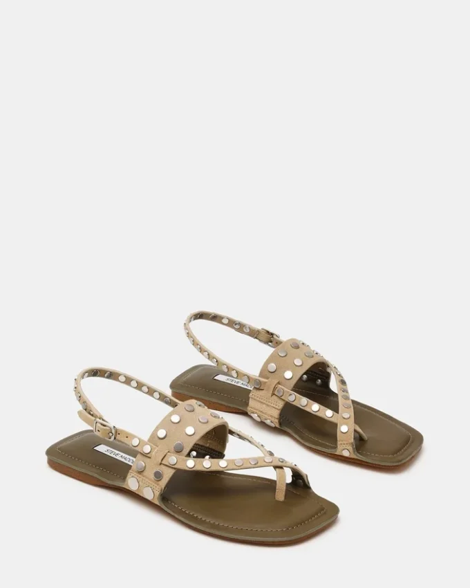 Kaeli taupe-farget semsket skinn