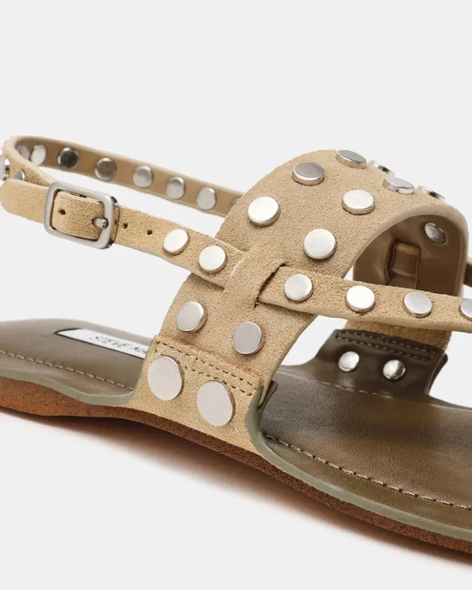 Kaeli taupe-farget semsket skinn