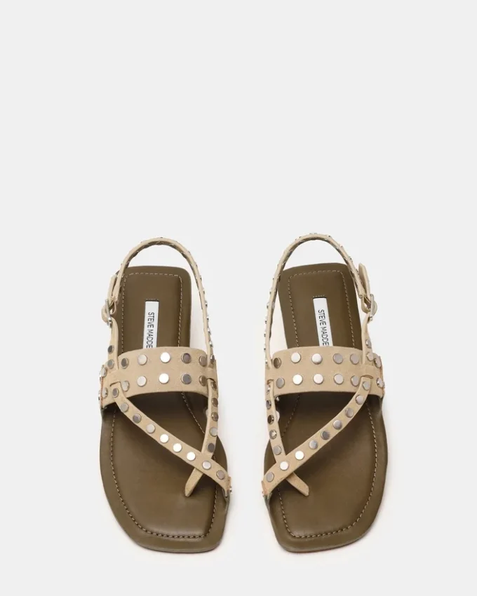 Kaeli taupe-farget semsket skinn