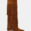 Kinzee Fringe Chestnut Suede