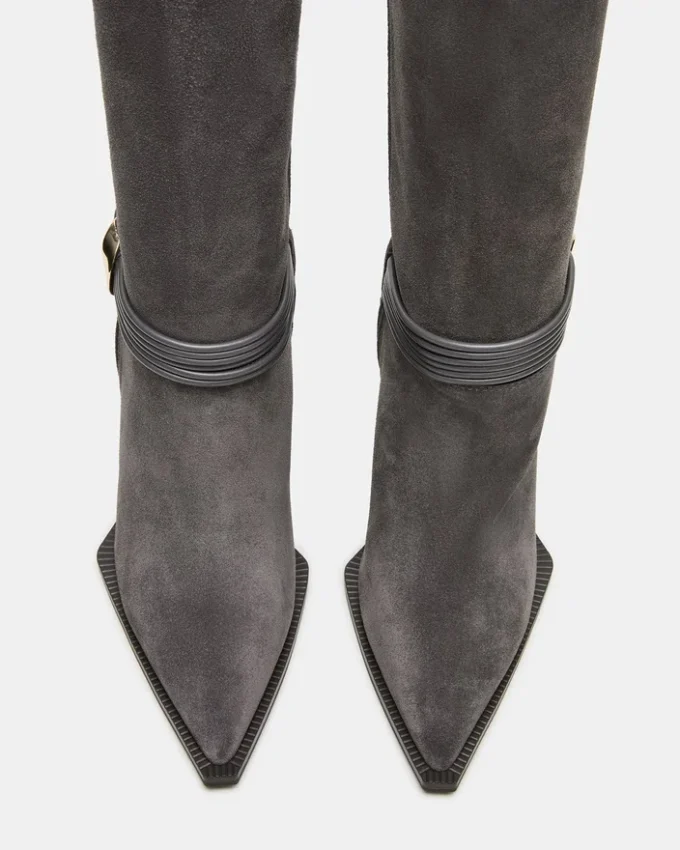 Kyndall grå semsket skinn