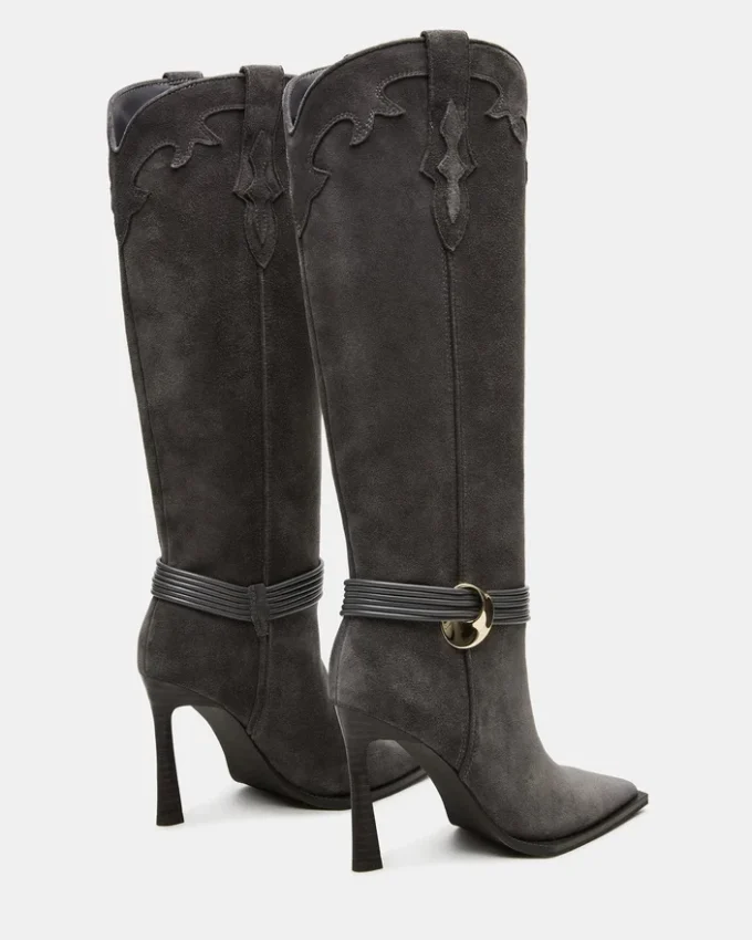 Kyndall grå semsket skinn