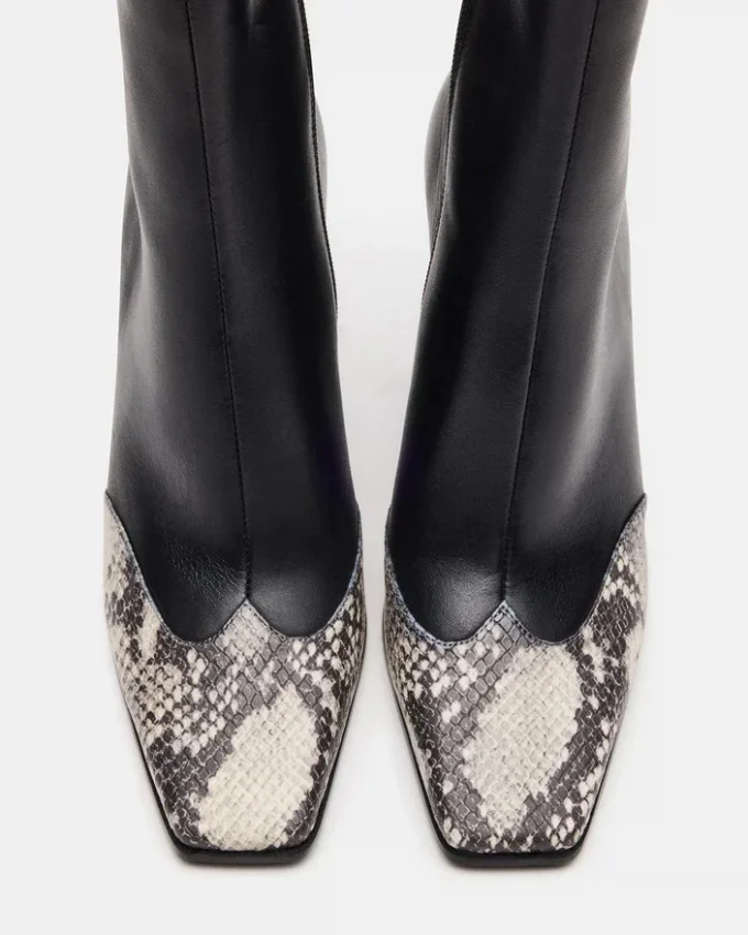 Lyle svart skinn med slangemønster