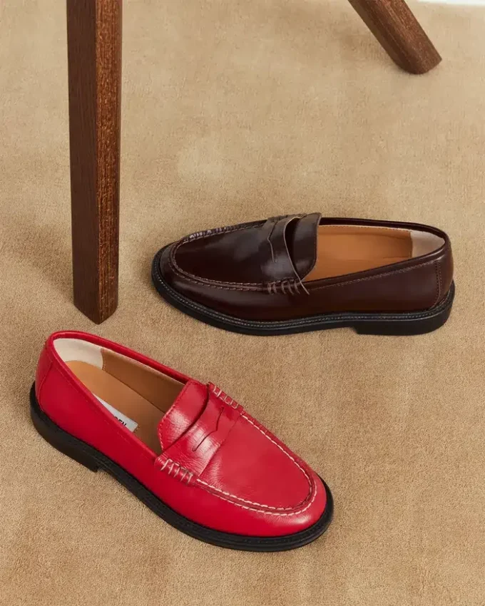 Madison burgunderfarget skinn