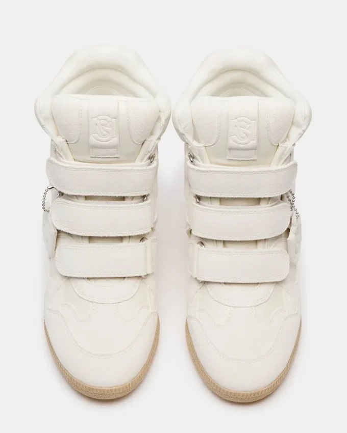 Mavis hvit semsket skinn