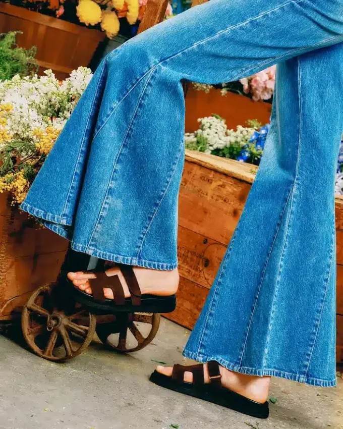 Mayven sjokoladebrun semsket skinn