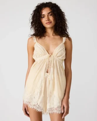 Mazie-top i bjørk-hvit