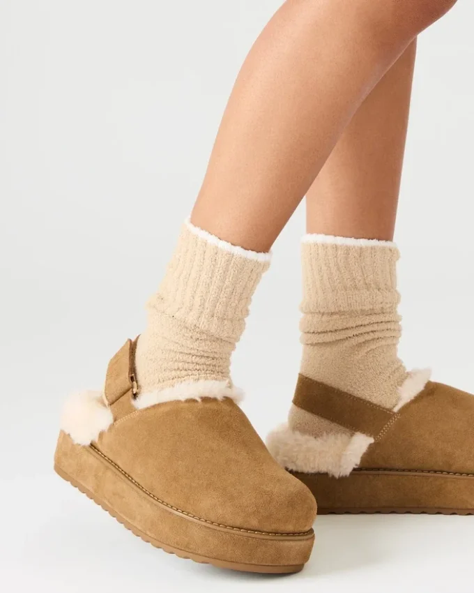 Mild fuskepels Cognac-semsket skinn