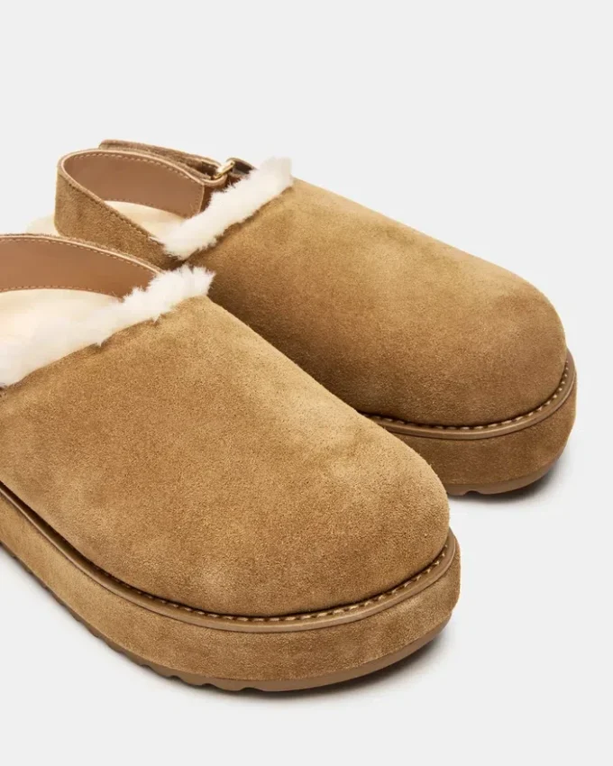 Mild fuskepels Cognac-semsket skinn