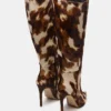 Nitro Brown Cow Print Wide Calf