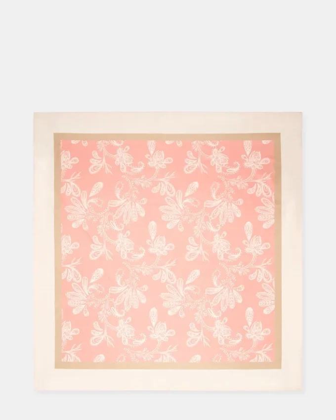 Paisley-satengskjerf i terrakotta