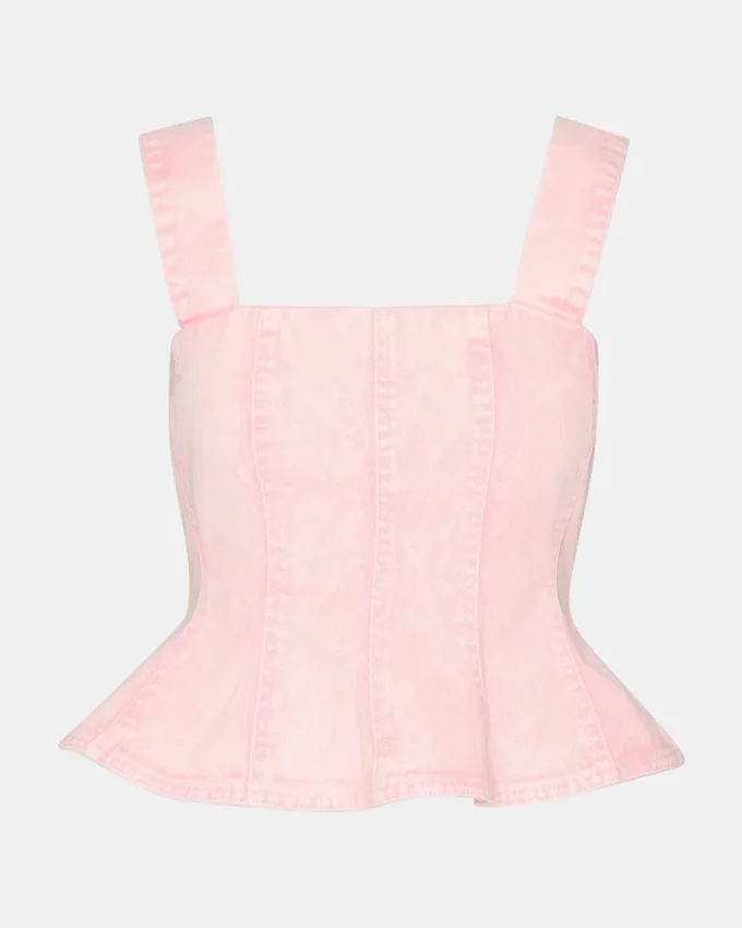 Penelopi denim-top i rosa