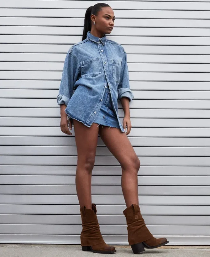 Pia kastanjefarget ruskind