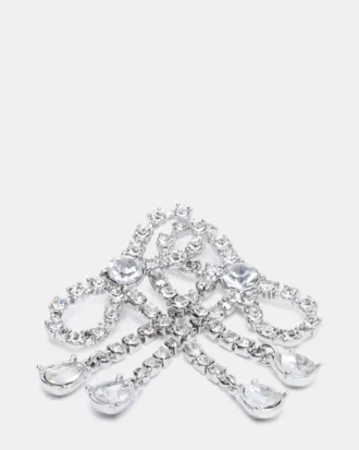 Øredobber med sløyfe i strass, sølv