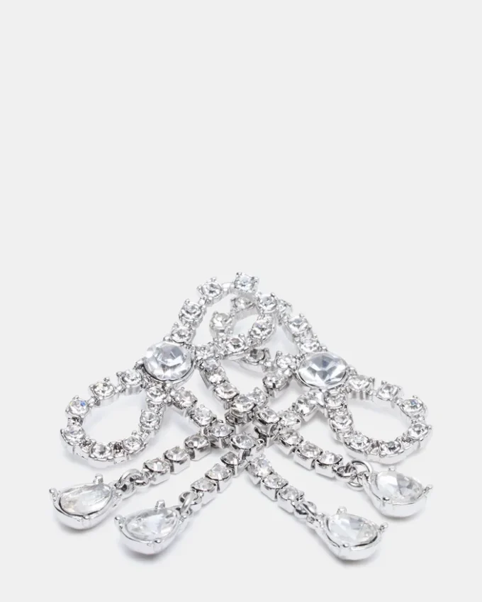 Øredobber med sløyfe i strass, sølv