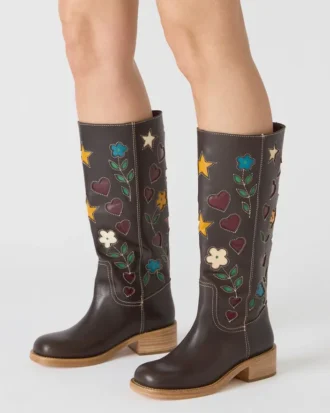 Riggs Floral brunt skinn