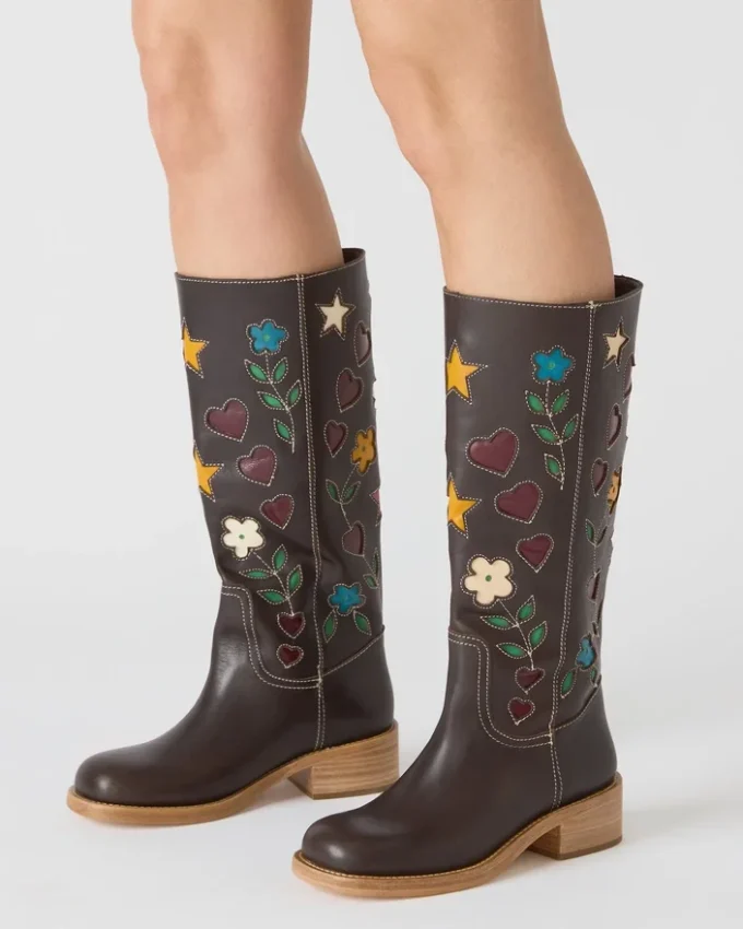 Riggs Floral brunt skinn