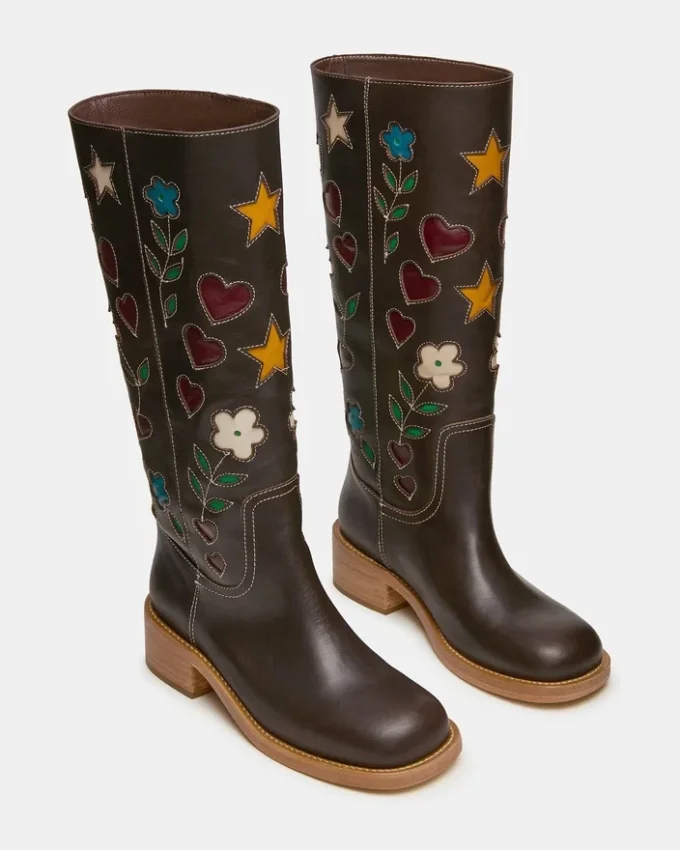 Riggs Floral brunt skinn