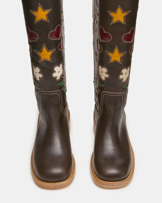 Riggs Floral brunt skinn