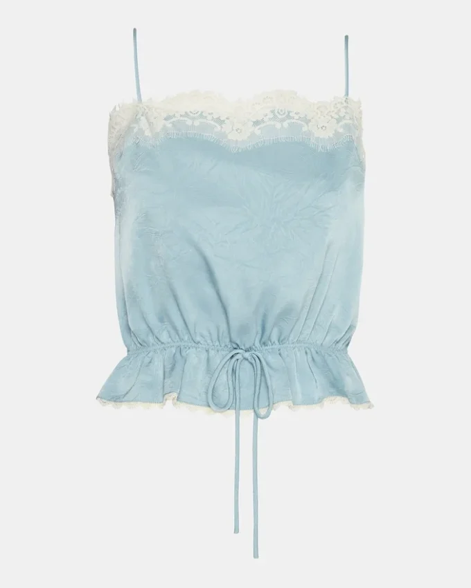 Roan-top i støvblått