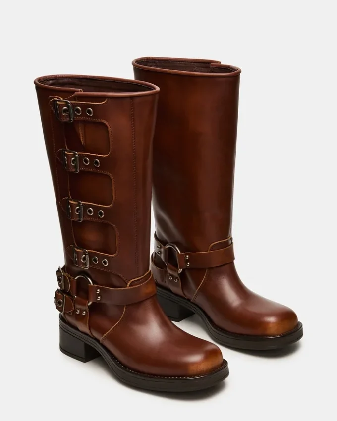 Rocky Cognac Distressed med bred legg