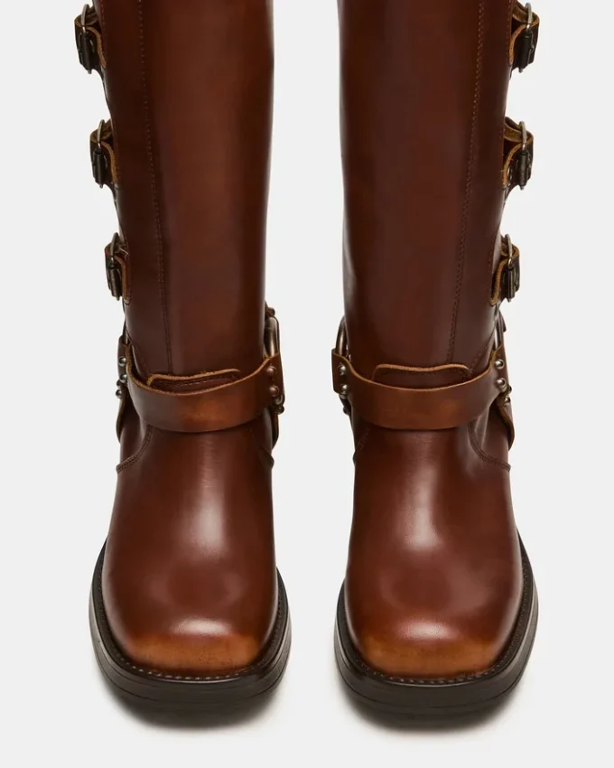 Rocky Cognac Distressed med bred legg