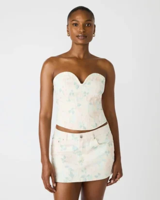 Roselia korsett-top i ferskenbeige