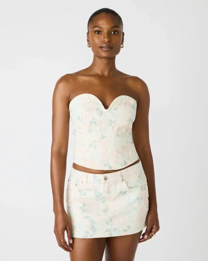 Roselia korsett-top i ferskenbeige