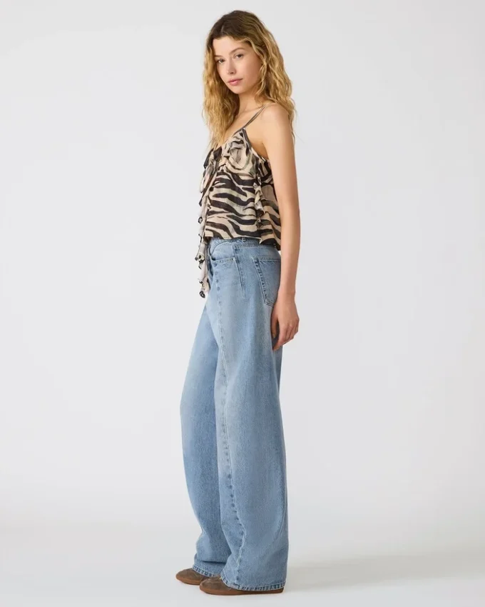 Roue-top i karamell og zebra