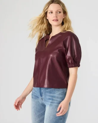 Roxanne-top i vinrød