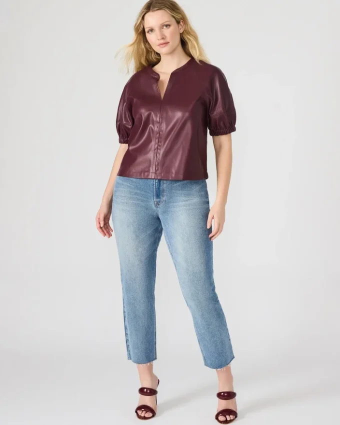 Roxanne-top i vinrød