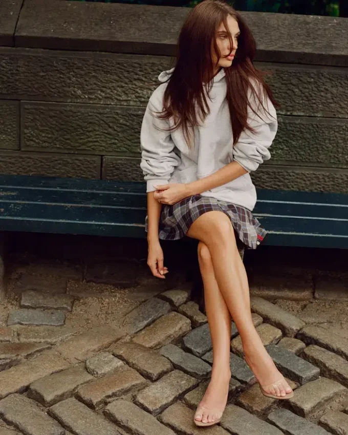 Margo-skjørt i brun rutete