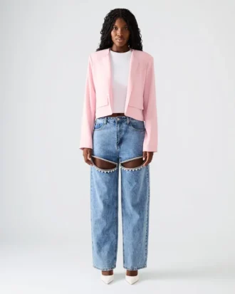 Serenea-blazer i fargen Powder Puff