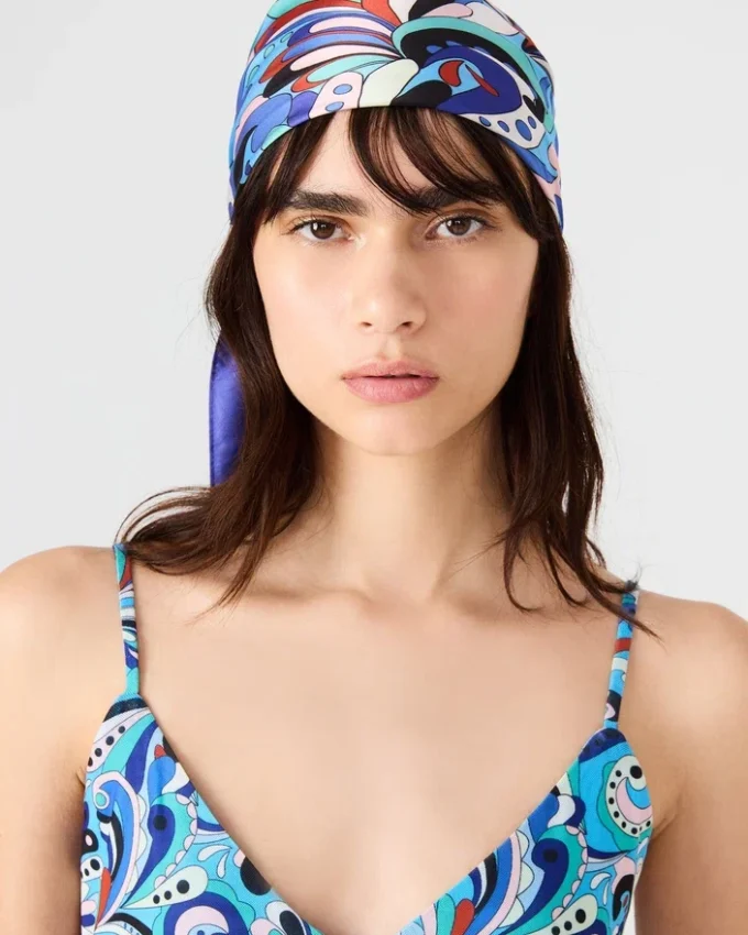 Sheila-kjole i blågrønn paisley