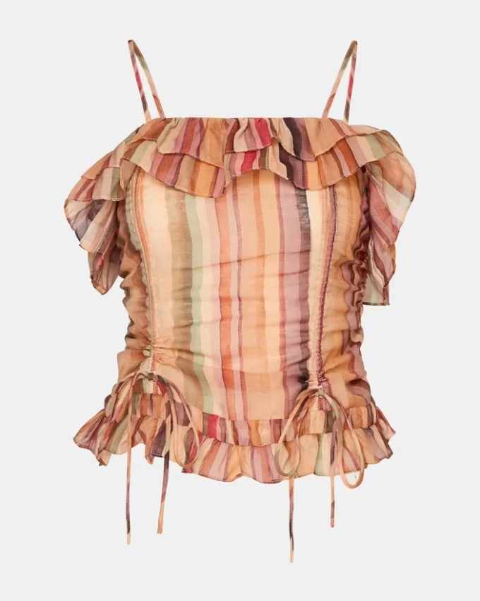 Shilloh-top med flerfargede striper