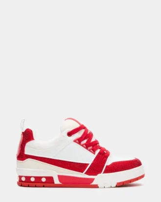 Skater Rød/Hvit Rhinestones