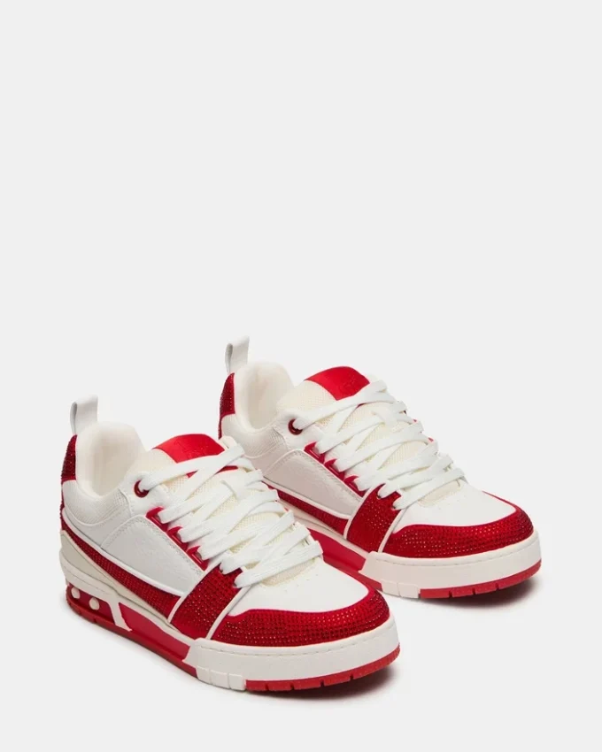 Skater Rød/Hvit Rhinestones