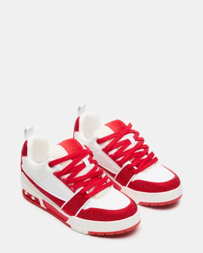 Skater Rød/Hvit Rhinestones