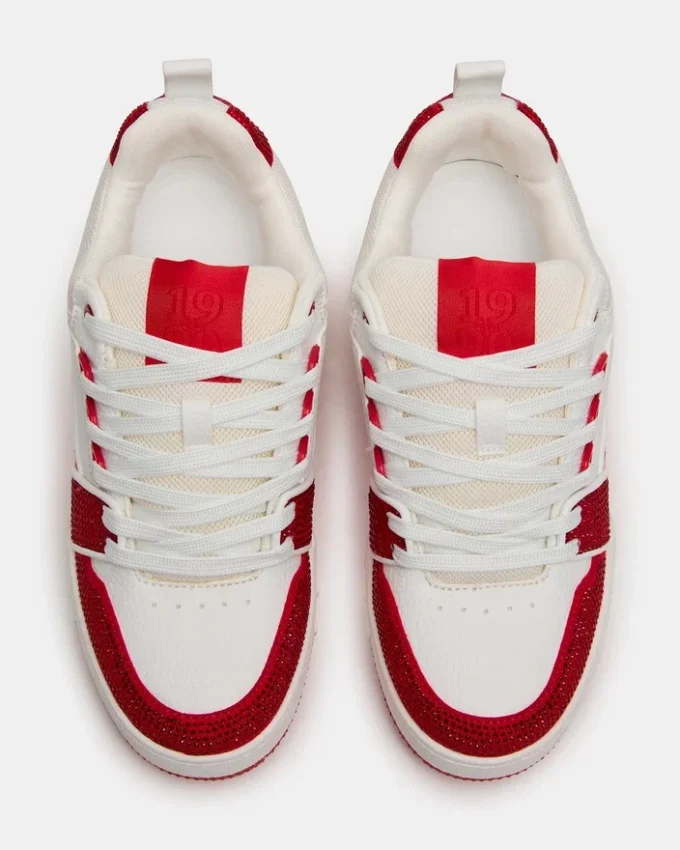 Skater Rød/Hvit Rhinestones