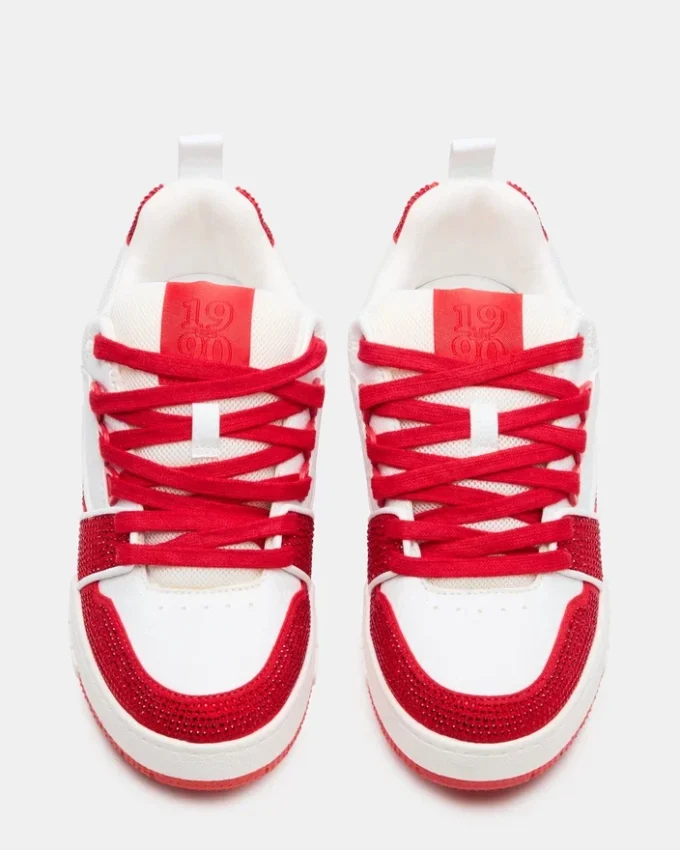 Skater Rød/Hvit Rhinestones