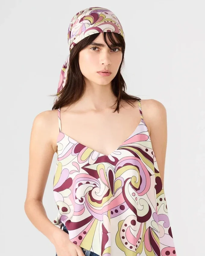 Skjerf med lavendelprint