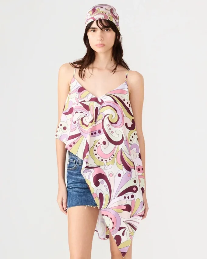 Skjerf med lavendelprint