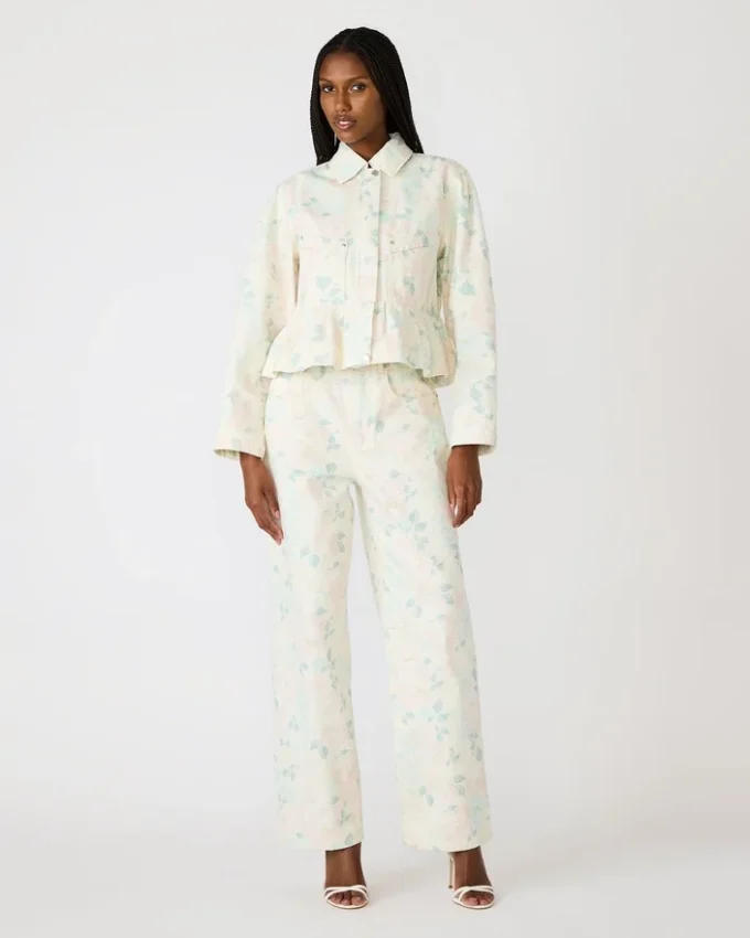 Sloan blomsterjakke ferskenbeige