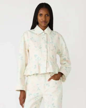 Sloan blomsterjakke ferskenbeige