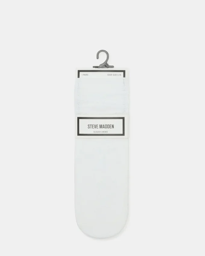 Slouchy Crew-sokker i fiskenett, hvite